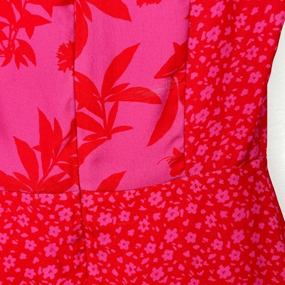 Sam Edelman Pink Mixed Floral Sleeveless Tiered Midi Dress 0 - Picture 8 of 14